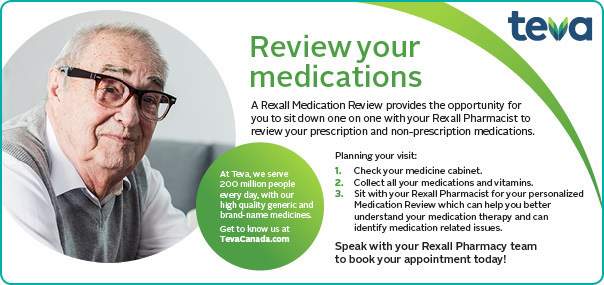 Book a Medication Review at your Rexall Pharmacy.